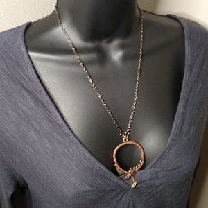 Metal Dragon Pendant Necklace 21 Inches